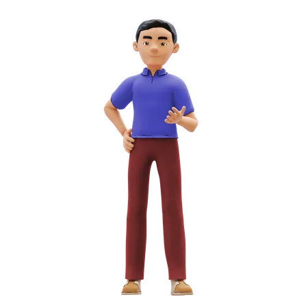 Man asking something  3D Illustration