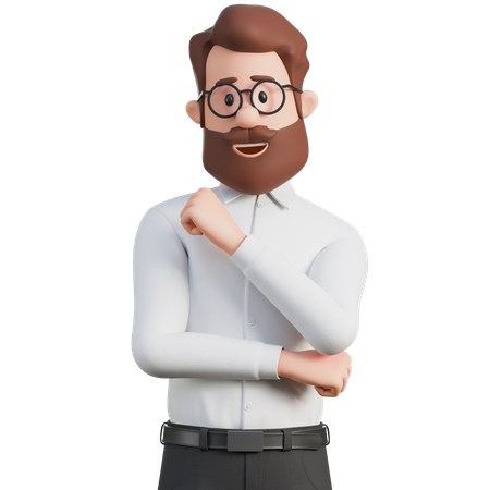 ポーズをとる男性  3D Illustration