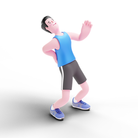 Man Back Exercise  3D Illustration