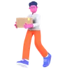 Man Carrying Box While Delivered Package