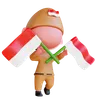 Man Carrying Indonesian Flag