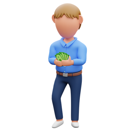 Man Carrying Money  3D Illustration