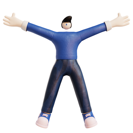 Man celebrates success with dance 3D Icon
