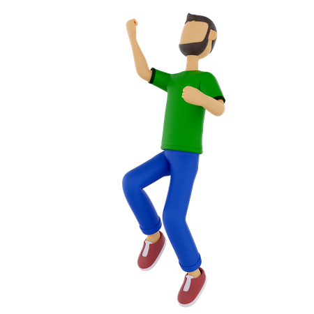 Man Celebrating A Victory  3D Illustration