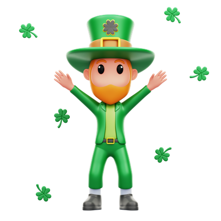 Man Celebrating Patrick's Day  3D Illustration