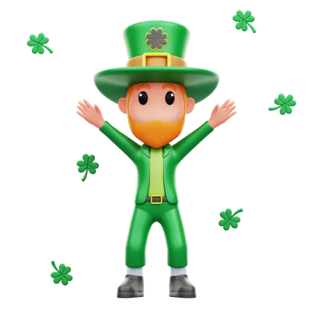 Man Celebrating Patrick's Day  3D Illustration