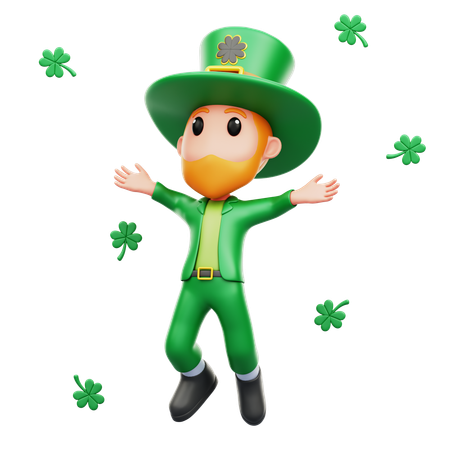 Man Celebrating Patrick's Day  3D Illustration