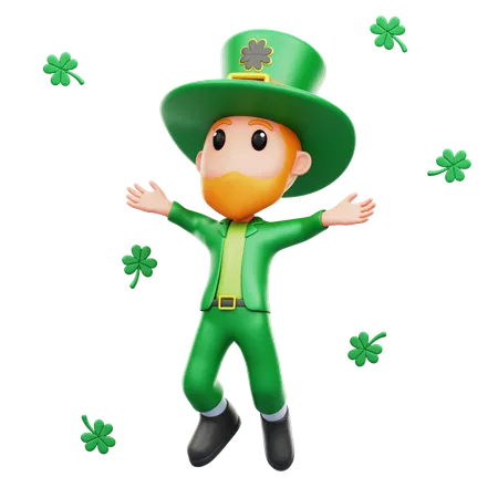 Man Celebrating Patrick's Day  3D Illustration