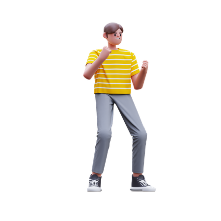 Man celebrating success  3D Illustration