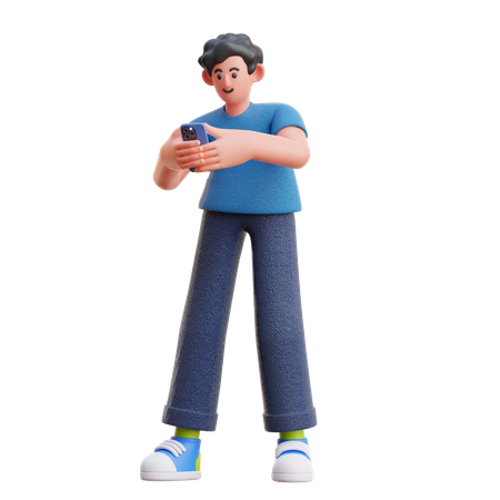 Man chatting on social media  3D Icon