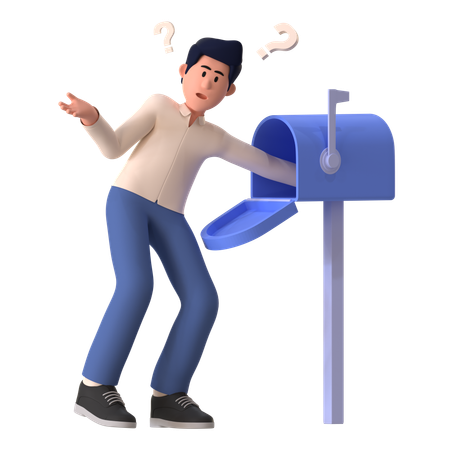 Man Checking No Email  3D Illustration