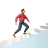3d boy climbing stairs logo