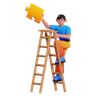 climbing stairs 3d illustration