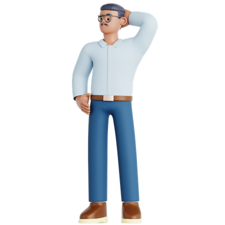 Man Confused  3D Illustration