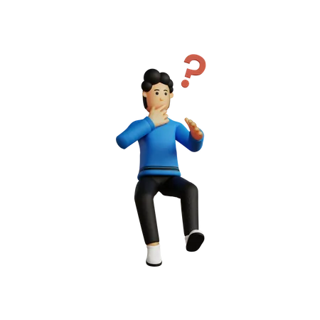 Man confused  3D Illustration