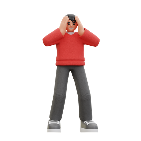 Man confused pose  3D Icon