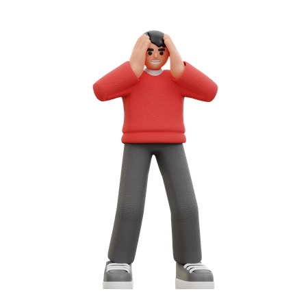 Man confused pose 3D Icon
