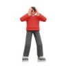 man confused pose 3d