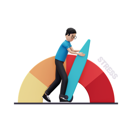 Man controlling stress levels  3D Illustration