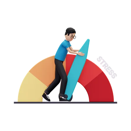 Man controlling stress levels  3D Illustration