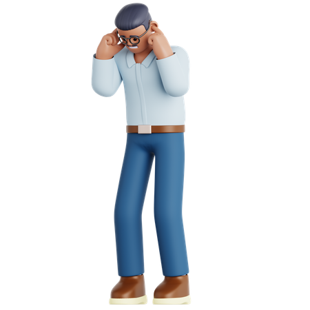 Man Covering Ear  3D Illustration