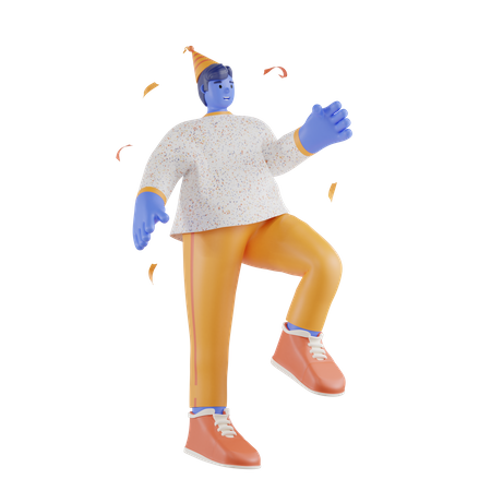 Man Dancing  3D Illustration