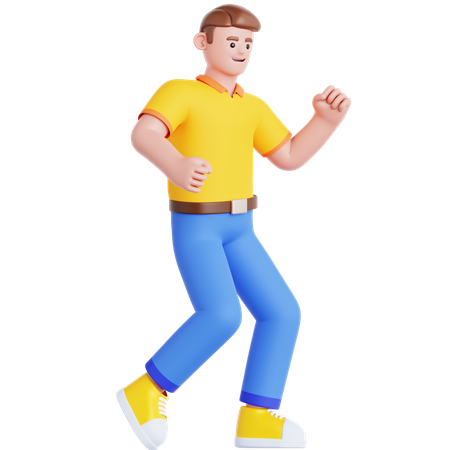 Man Dancing  3D Illustration