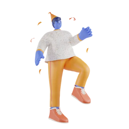 Man Dancing  3D Illustration