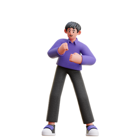 Man dancing in happy mood  3D Icon