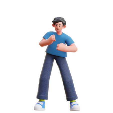 Man dancing in happy mood  3D Illustration