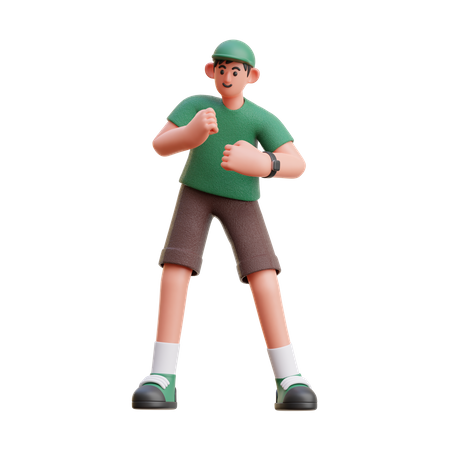 Man dancing in happy mood  3D Illustration