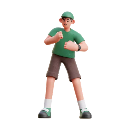 Man dancing in happy mood  3D Illustration