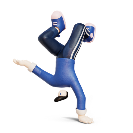 Man dancing on his one hand  3D Icon
