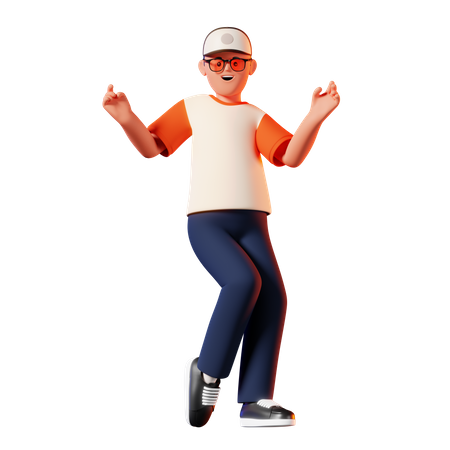 Man Dancing Pose  3D Illustration