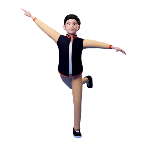 Man dancing with joy  3D Illustration