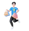 Man Dancing With Shopping Bag