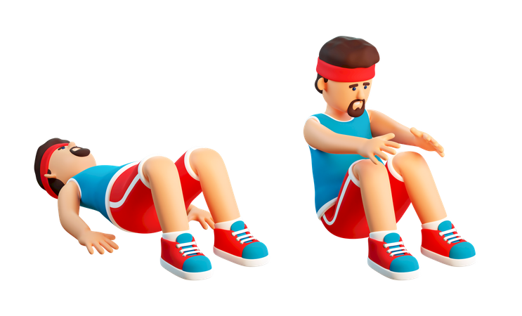 Man does abs exercise  3D Icon