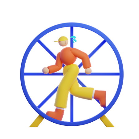 Man Doing Acrobat  3D Illustration