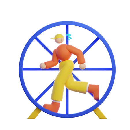 Man Doing Acrobat  3D Illustration