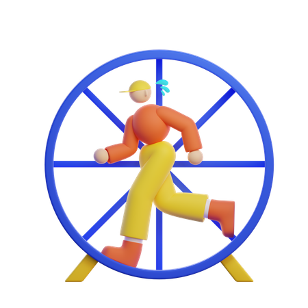 Man Doing Acrobat  3D Illustration