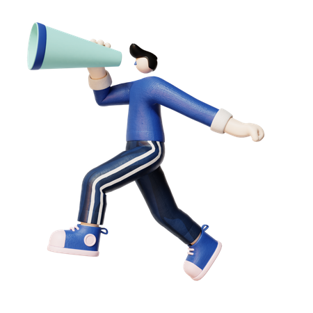 Man doing advertisement  3D Icon