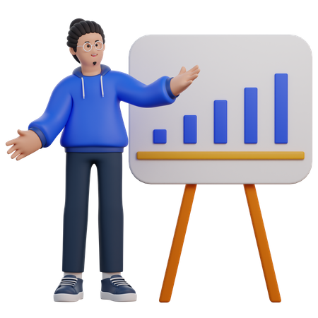 Man Doing Analysis Presentation  3D Icon