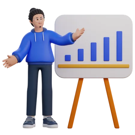 Man Doing Analysis Presentation  3D Icon