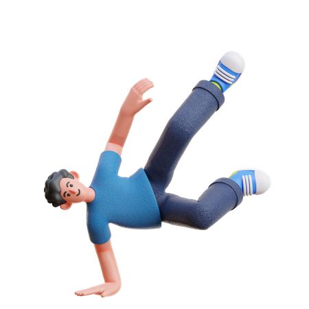 Man Doing breakdancing  3D Icon