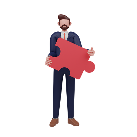 Man doing business solution  3D Icon