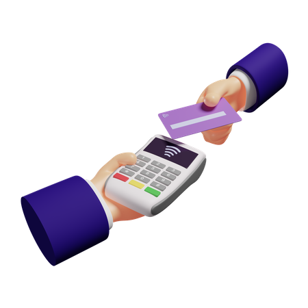 Man Doing Card Payment  3D Illustration