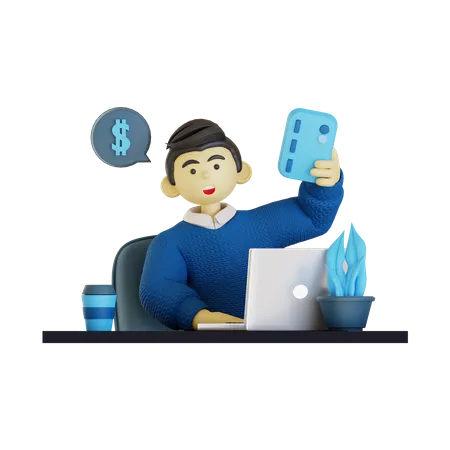 Man Doing Card Payment 3D Illustration