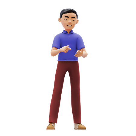 Man doing chatting gesture  3D Illustration