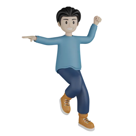 Man doing cheering  3D Illustration