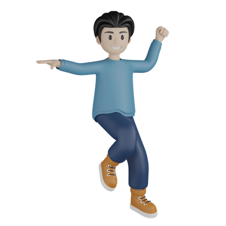 Man doing cheering 3D Illustration